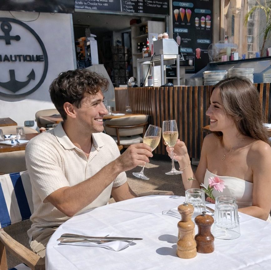 Toasts au bord de mer à Le Nautique